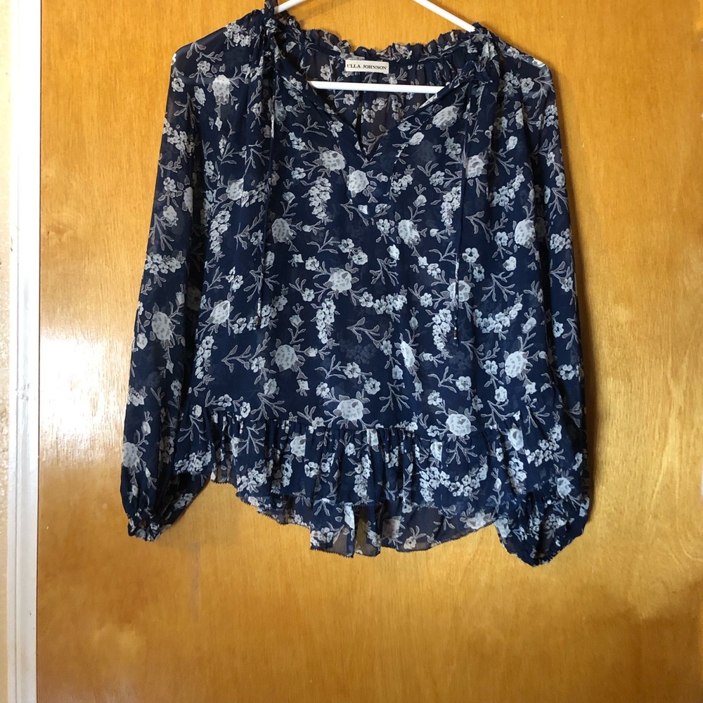 Ulla Johnson Navy Floral Top